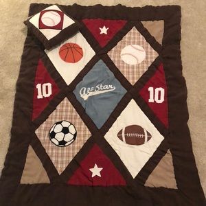 SOLD baby crib blanket and small pillow SOLD